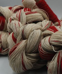 Varpfläta natur/beige/röd.