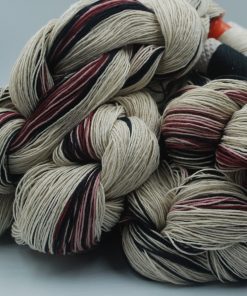 Varpfläta natur/svart/vinröd&rosa.