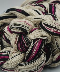 Varpfläta natur/svart/cerise.