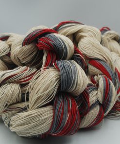 Varpfläta natur/grå/röd.